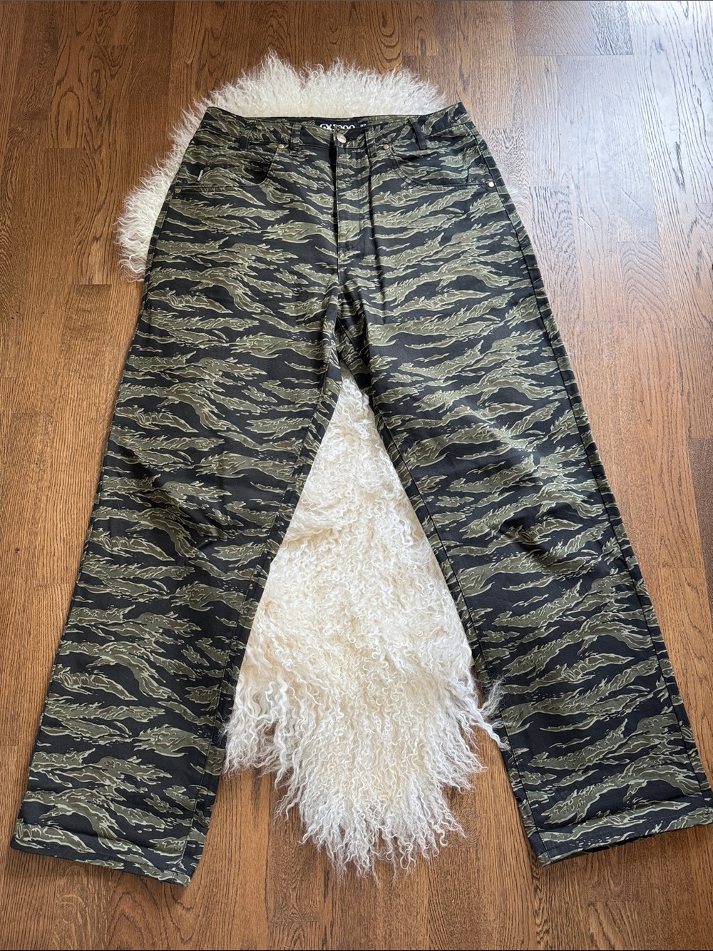 GX1000, Green Tiger-Stripe Casual Pants, sz 32